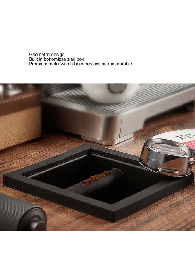 Topyond Square Coffee Knock Box Embedded Bottomless,TPFE Steel Coffee Ground Knock Box with Removable Knock Bar - Image 3