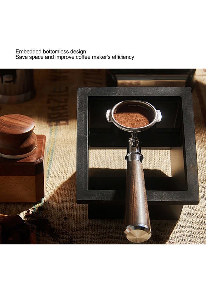 Topyond Square Coffee Knock Box Embedded Bottomless,TPFE Steel Coffee Ground Knock Box with Removable Knock Bar - Image 2