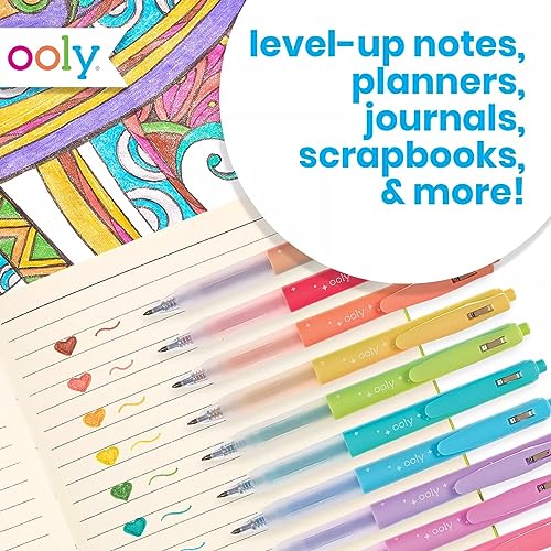Ooly Oh My Glitter Gel Pens - Set of 4 Cute School and Art Supplies for Girls, Planner Pen with Comfort Grip, Ideal Retractable Glitter Pens for Decorations & Office Use - Image 4