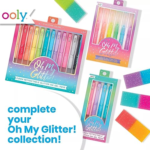 Ooly Oh My Glitter Gel Pens - Set of 4 Cute School and Art Supplies for Girls, Planner Pen with Comfort Grip, Ideal Retractable Glitter Pens for Decorations & Office Use - Image 5