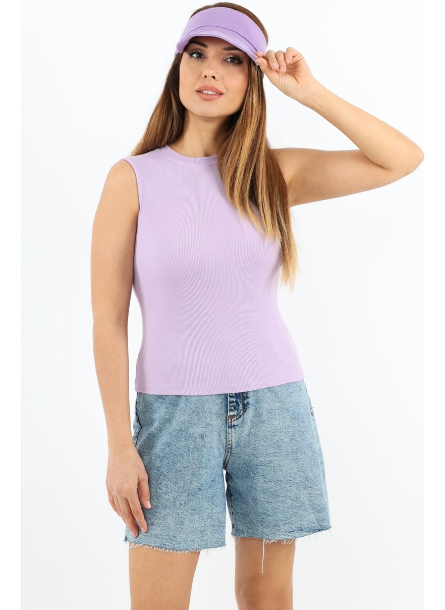 Ritnice - Women's Closed Collar 4-Pack Cotton Lilac, Pink, Yellow, Almond Green Plain Sleeve Ribbed Undershirt - Image 1