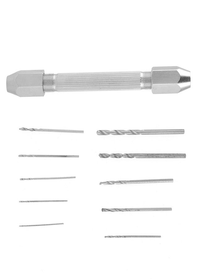 Walfront Precision Double Ended Pin Vise Model Hand Drill Set with 10pcs Micro Drill Bits Set for PCB, handicraft, jewelry, watch making - Image 2