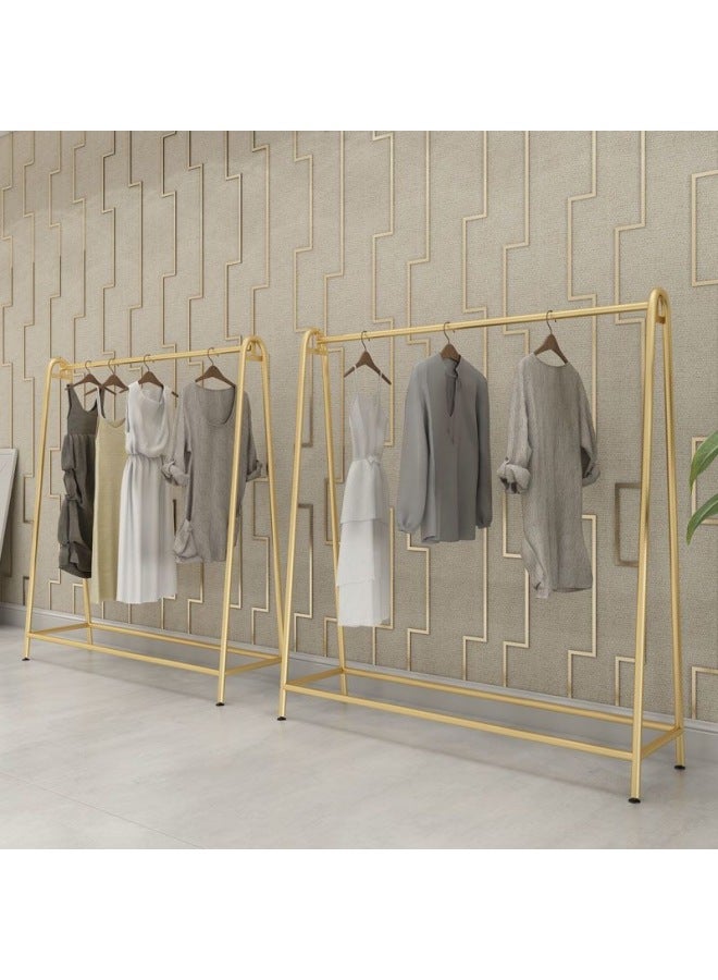 Clothes Hanger Clothing Store Display Rack Special Floor-to-Floor Wrought Iron Shelf Golden Household Bedroom-Colour:Black Length 100 Height 160  - Image 3