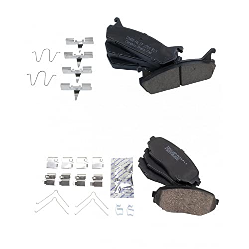 TRQ Front & Rear Brake Pads Ceramic Compatible with 1990-1993 Mazda Miata - Image 1