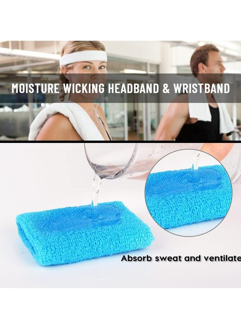 أوزيغالور طقم رياضي مكون من 3 قطع - عصابة رأس مرنة وأساور معصم، طارد للرطوبة للتنس وكرة السلة والجري - Image 3