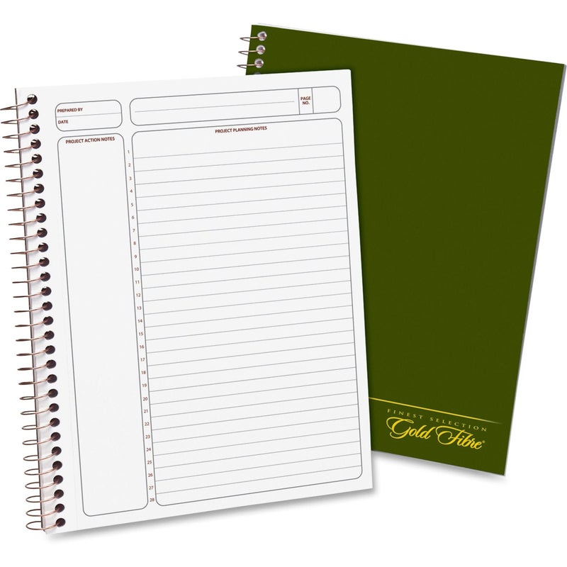 Ampad 20816 Gold Fibre Wirebound Writing Pad w/Cover, 9 1/4 x 7 1/4, White, Green Cover - Image 2