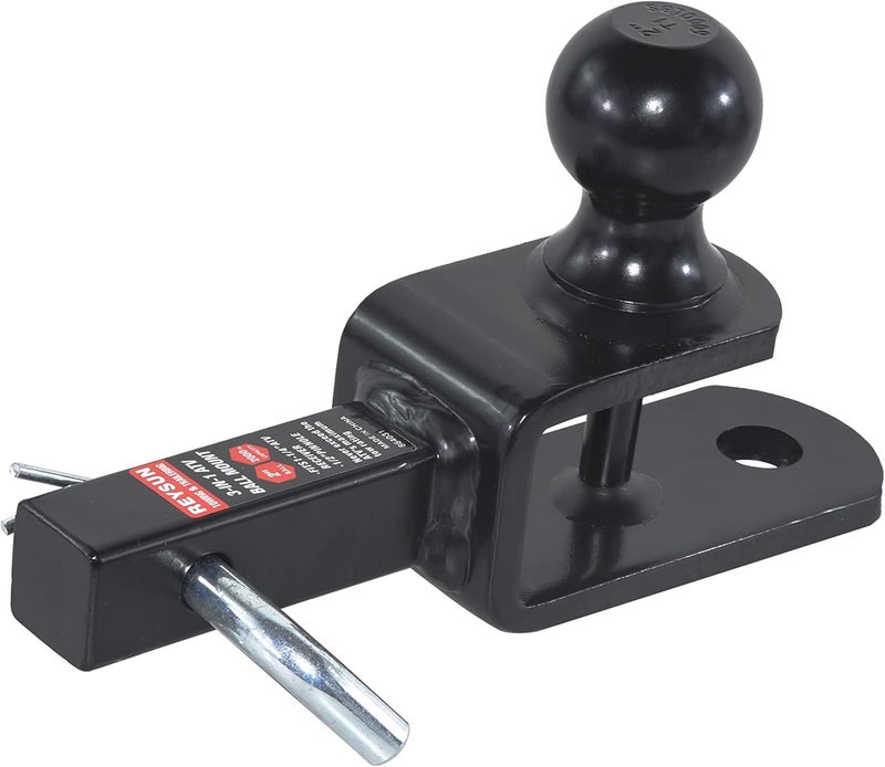 REYSUN 864031 3 in 1 ATV/UTV Trailer Hitch Towing Ball Mount with 2 inch Trailer Ball, Fits 1-1/4 inch Hitch Receiver - Image 1