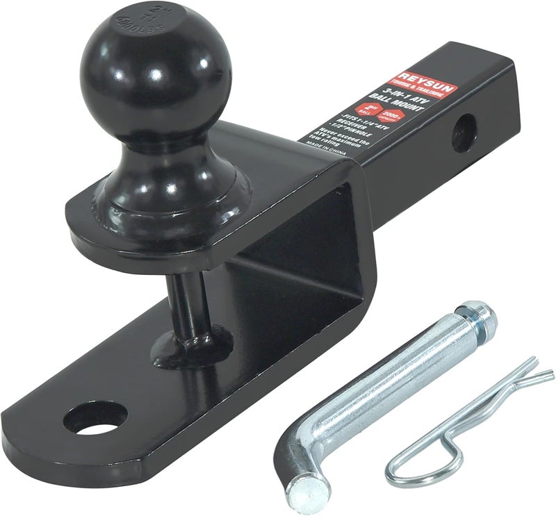 REYSUN 864031 3 in 1 ATV/UTV Trailer Hitch Towing Ball Mount with 2 inch Trailer Ball, Fits 1-1/4 inch Hitch Receiver - Image 4