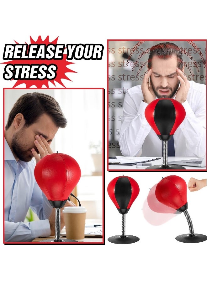 Generic - Desktop Punching Bag, Boxing with Suction Cup Heavy Duty, Desktop Punching Bag Gag, Stress Buster Relief Free Standing for Boys Him Father Kids Girls, Adults, Red and Black - Image 1