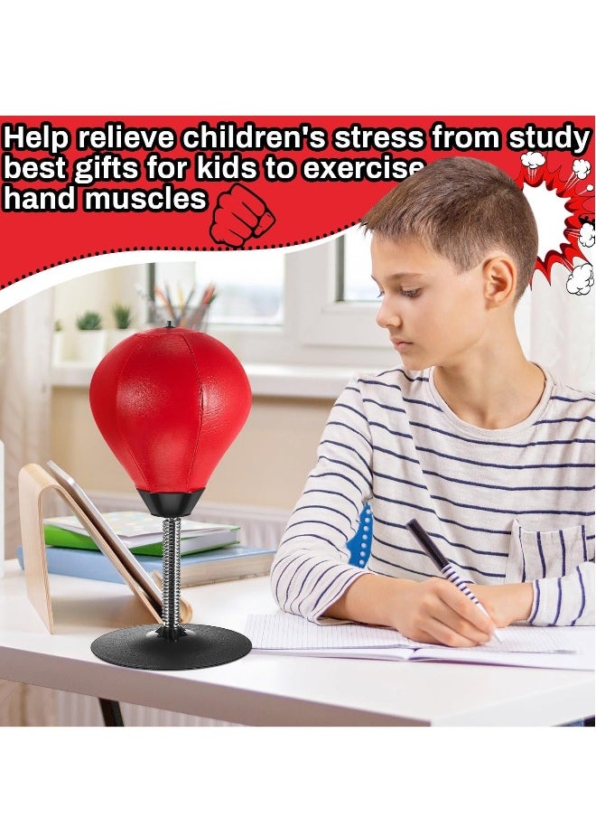 Generic - Desktop Punching Bag, Boxing with Suction Cup Heavy Duty, Desktop Punching Bag Gag, Stress Buster Relief Free Standing for Boys Him Father Kids Girls, Adults, Red and Black - Image 1