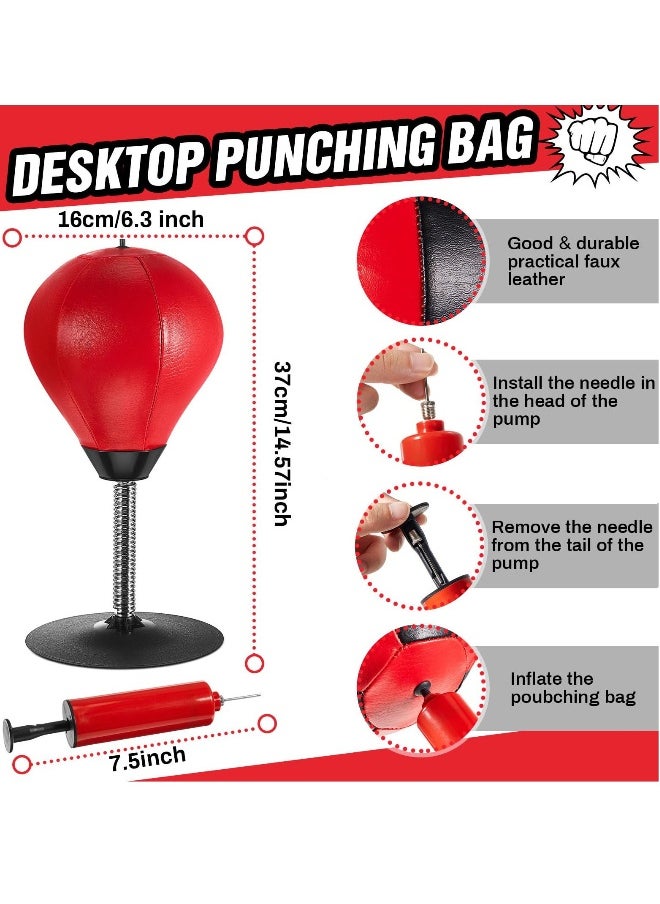 Generic - Desktop Punching Bag, Boxing with Suction Cup Heavy Duty, Desktop Punching Bag Gag, Stress Buster Relief Free Standing for Boys Him Father Kids Girls, Adults, Red and Black - Image 1