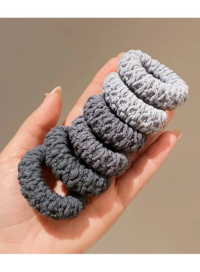 Ucanbe 6pcs Thick & Durable Hair Ties for Women - High Elasticity, Solid Color Ponytail Holders, All-Season Fashion Accessories - Image 1