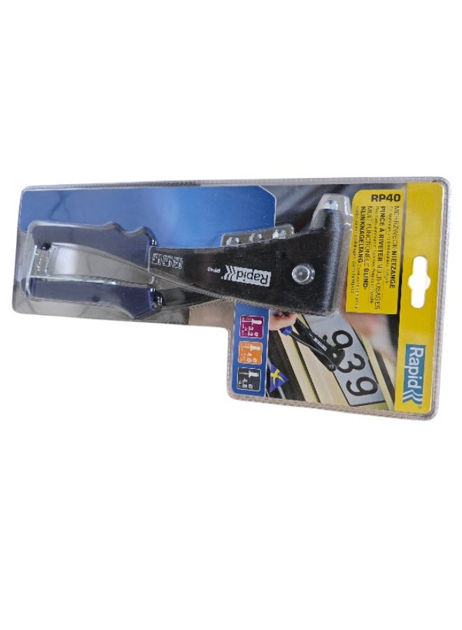 Rapid RP40 Hand Riveter – Stainless Steel, Single-Nozzle, Soft Grip, Black Finish - Image 3