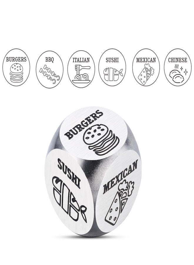 TI-EDC Valentines Gifts for Boyfriend Anniversary Steel Gift for Couples Food Date Night Decision Dice for Boyfriend Girlfriend Him Her Foodie Dice Gifts for Women Men Birthday Christmas Wedding Gift - Image 2