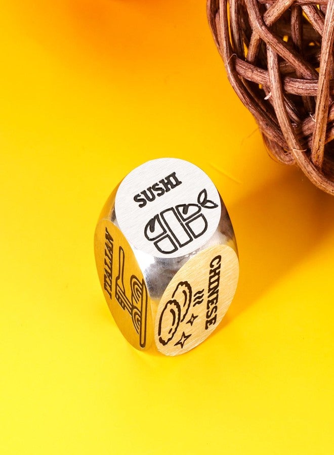 TI-EDC Valentines Gifts for Boyfriend Anniversary Steel Gift for Couples Food Date Night Decision Dice for Boyfriend Girlfriend Him Her Foodie Dice Gifts for Women Men Birthday Christmas Wedding Gift - Image 3