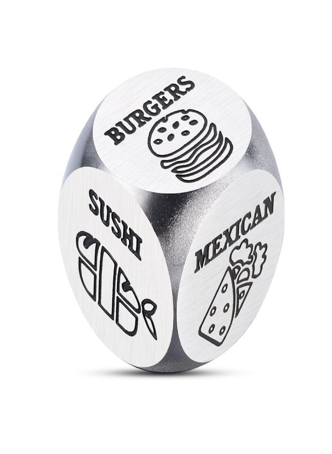 TI-EDC Valentines Gifts for Boyfriend Anniversary Steel Gift for Couples Food Date Night Decision Dice for Boyfriend Girlfriend Him Her Foodie Dice Gifts for Women Men Birthday Christmas Wedding Gift - Image 1