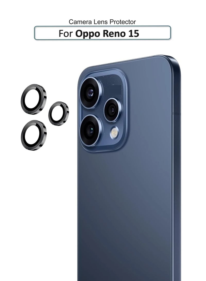 For Oppo Reno 15 - Black Camera Lens Glass Protector -9H Hardness Transparent HD Protective Tempered Glass Protector - Lens Shield / Scratch-Resistant Camera Glass Protector/ Anti-Scratch/Case Friendly - Image 1