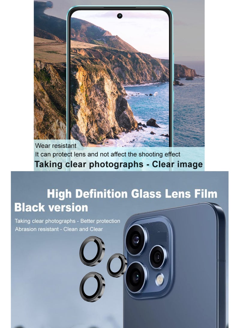 For Oppo Reno 15 - Black Camera Lens Glass Protector -9H Hardness Transparent HD Protective Tempered Glass Protector - Lens Shield / Scratch-Resistant Camera Glass Protector/ Anti-Scratch/Case Friendly - Image 2
