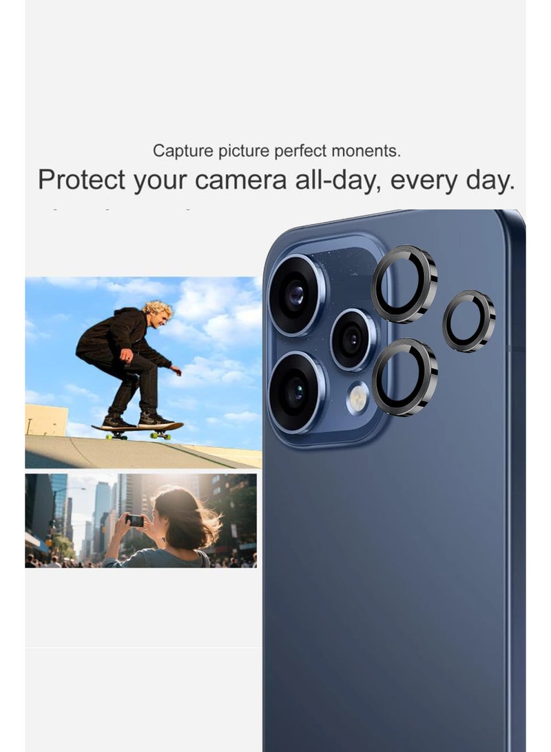 For Oppo Reno 15 - Black Camera Lens Glass Protector -9H Hardness Transparent HD Protective Tempered Glass Protector - Lens Shield / Scratch-Resistant Camera Glass Protector/ Anti-Scratch/Case Friendly - Image 3