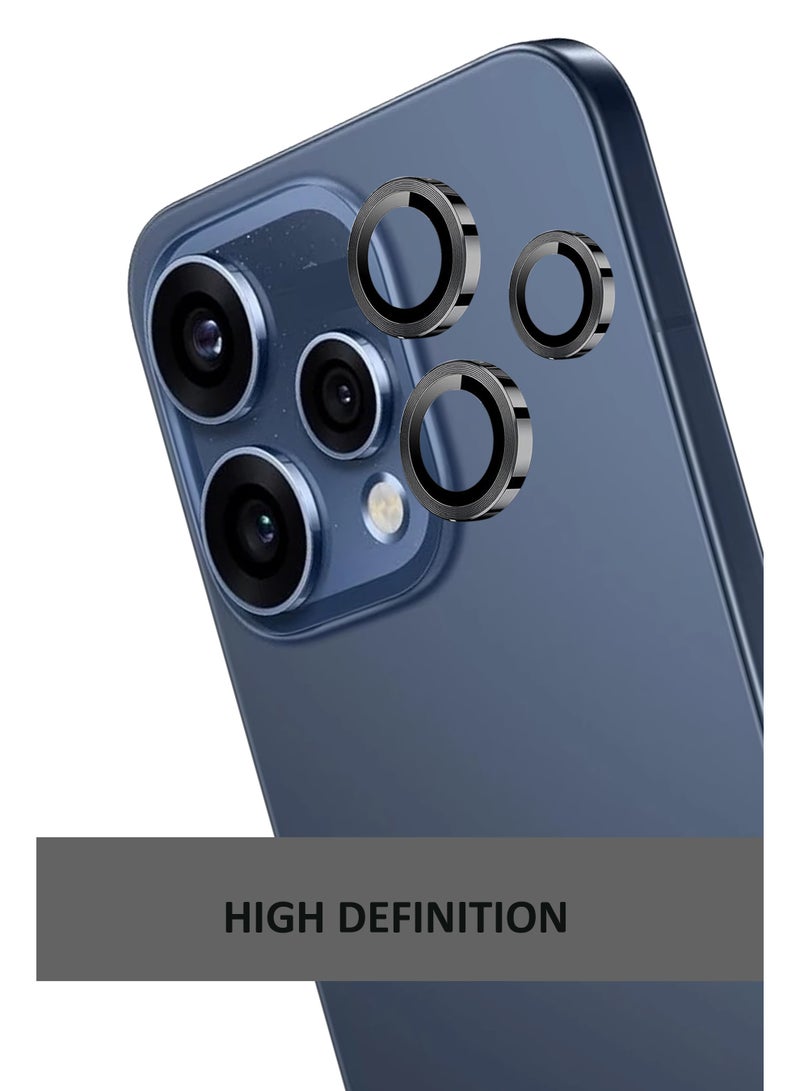 For Oppo Reno 15 - Black Camera Lens Glass Protector -9H Hardness Transparent HD Protective Tempered Glass Protector - Lens Shield / Scratch-Resistant Camera Glass Protector/ Anti-Scratch/Case Friendly - Image 4