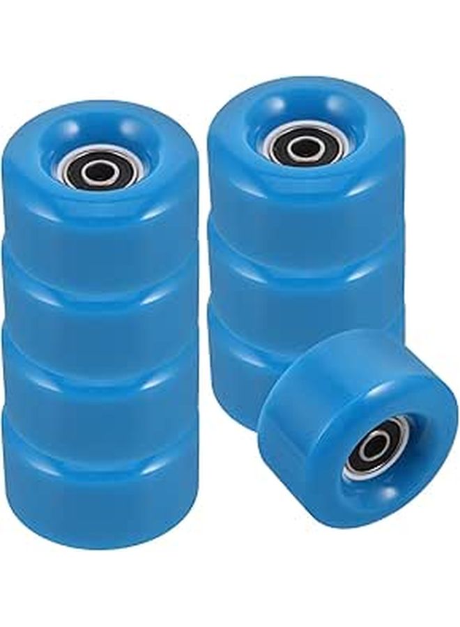 Dark Blue PU Roller Skate Wheel Replacement 8pc Set with Spanner - Image 1