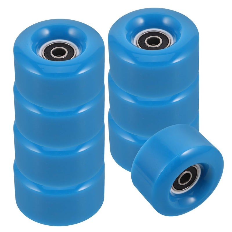Dark Blue PU Roller Skate Wheel Replacement 8pc Set with Spanner - Image 2