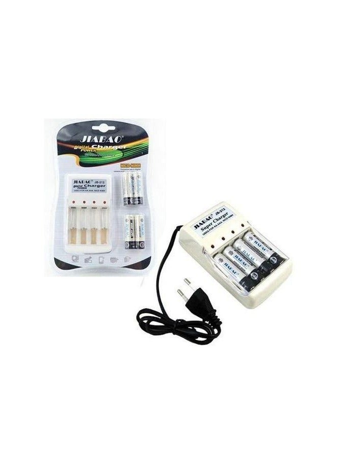 Jiabao Battery Charger Aa/Aaa + Set Of Batteries - 4 Pcs - Image 1