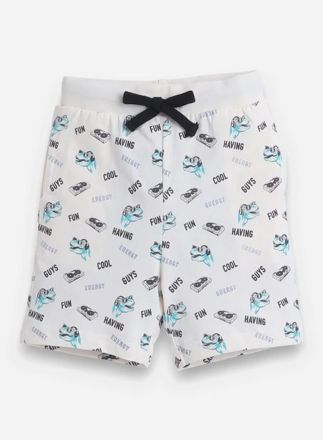 victor and jane All-Over Printed Cotton T-Shirt and Shorts Set