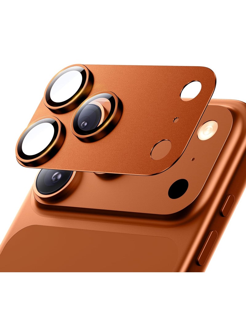 For iPhone 17 Pro Camera Lens Protector [Drop Protection] [Full Coverage] [3D Metal] [Case Friendly] Tempered Glass Camera Cover — Orange - Image 1
