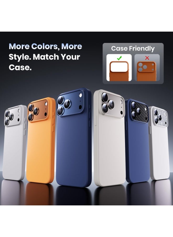 For iPhone 17 Pro Camera Lens Protector [Drop Protection] [Full Coverage] [3D Metal] [Case Friendly] Tempered Glass Camera Cover — Orange - Image 5