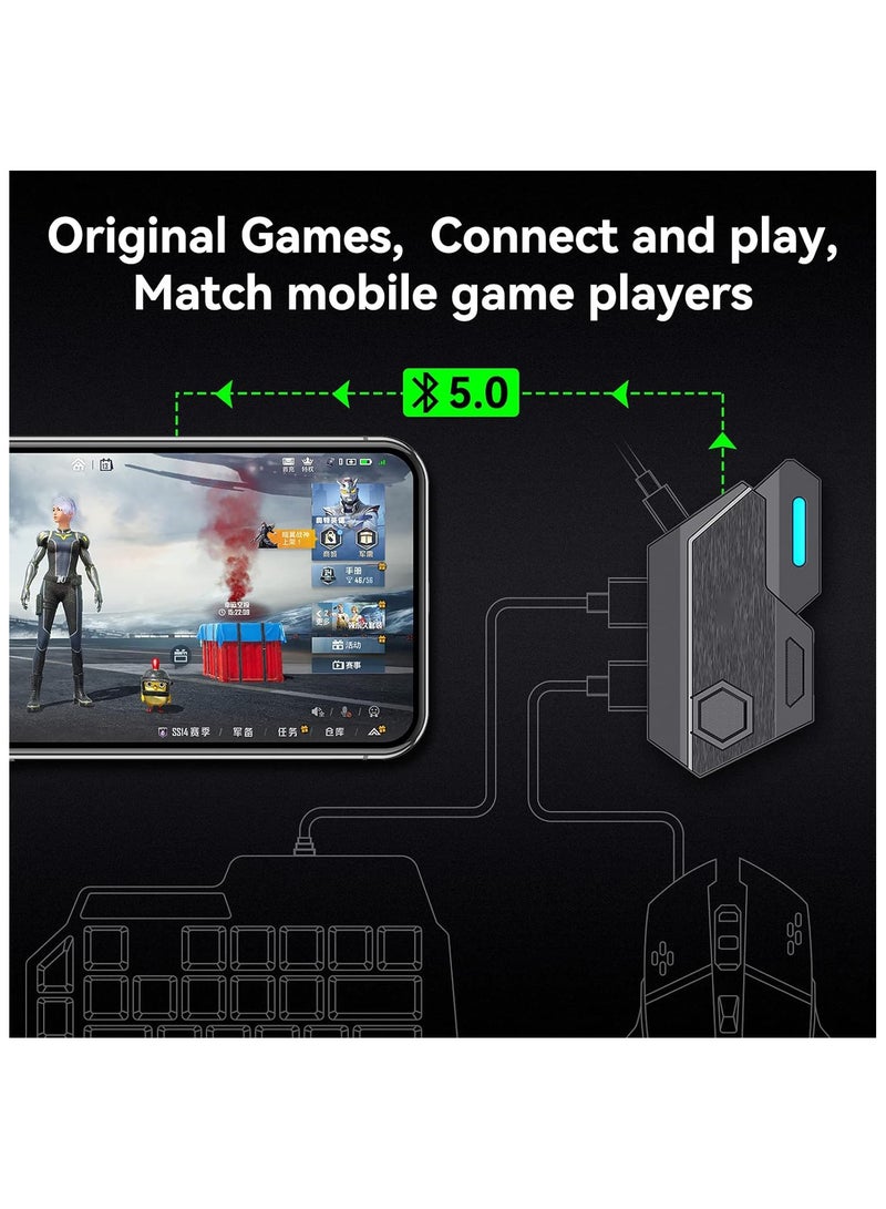Mix Elite PUBG Controller Gaming Keyboard Mouse Converter, Android and IOS system dedicated(Android 7.0 and above, Below IOS 13.4),Mouse  Keyboard Combo Pack for FPS Mobile Games - Image 2