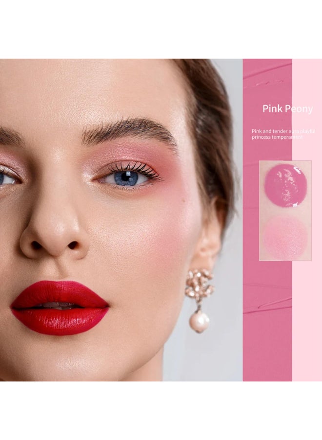 BLUE LOVE Cushion Liquid Blush Silky Cheek Tint with Mirror Natural Enhancer for a Radiant Finish Contours Highlights for Effortless Elegant 03 Pink Peony - Image 4