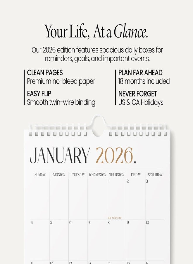 Karto Wall Calendar 2026 - Vertical 11x17 inch January 2026 to June 2027 - Boost Your Productivity and Easy Planning with the Aesthetic Monthly Calendar - Boho - Image 2