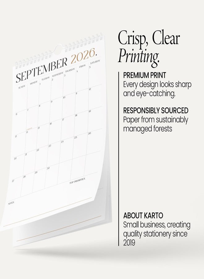 Karto Wall Calendar 2026 - Vertical 11x17 inch January 2026 to June 2027 - Boost Your Productivity and Easy Planning with the Aesthetic Monthly Calendar - Boho - Image 3