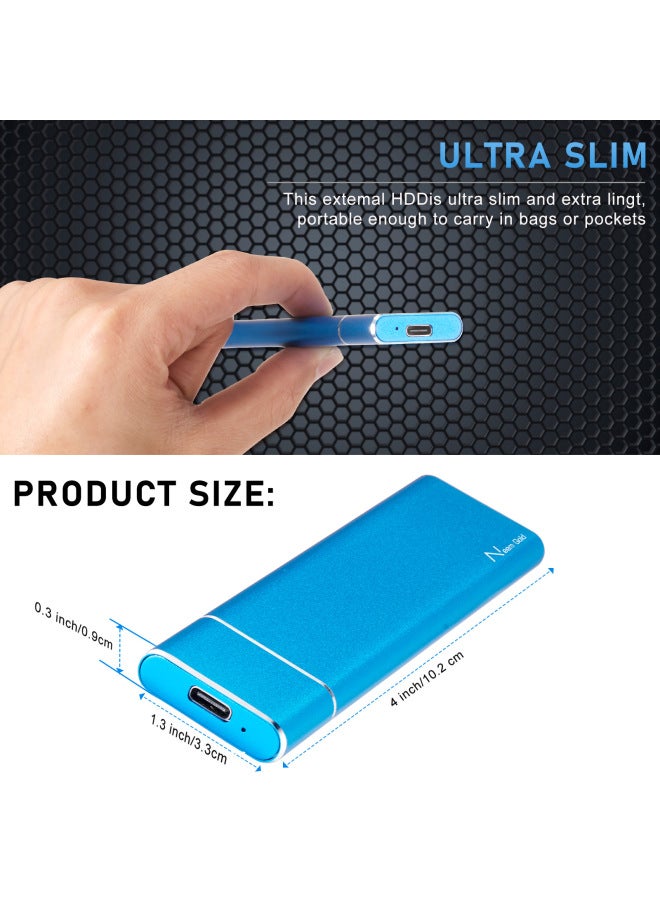 Solid State Mobile Portable Storage Hard Disk USB3.1 /1TB/2TB/ 4TB/8TB/12TB/16TB-Capacity:20TB-Interface:Blue - Image 3