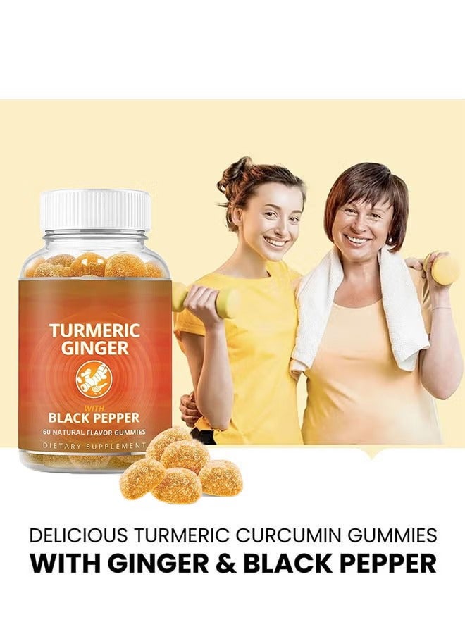 Ocean Turmeric Curcumin Gummies with Ginger and Black Pepper, Anti Inflammatory and Anti Oxidants, Skin Health & Immunity, Dietary Supplement for Curcumin Gummies, 60 Tropical Flavor Gummies - Image 2