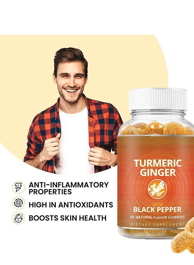 Ocean Turmeric Curcumin Gummies with Ginger and Black Pepper, Anti Inflammatory and Anti Oxidants, Skin Health & Immunity, Dietary Supplement for Curcumin Gummies, 60 Tropical Flavor Gummies - Image 5