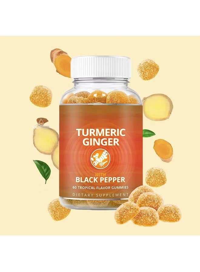 Ocean Turmeric Curcumin Gummies with Ginger and Black Pepper, Anti Inflammatory and Anti Oxidants, Skin Health & Immunity, Dietary Supplement for Curcumin Gummies, 60 Tropical Flavor Gummies - Image 4