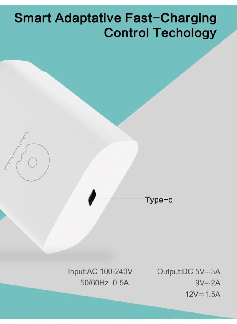 WUW 18W 3A Fast Charging AC/DC Wall Charger with PD USB-C to Charge Smartphones, iPad & Tablet, Macbook & Laptop, Mobile Accessories, Electronics & Digital Devices, UK/GCC Plug (3-Pin Type G), White - Image 4