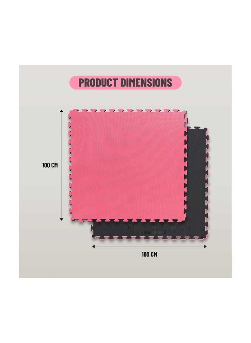 ENDLESS  Endless 3 cm Thickness Puzzle Interlocking Taekwondo Floor Mats of 5 Pcs | Red and Black | Material: Ethylene Vinyl Acetate | EVA Foam Tiles for Exercise, MMA, Gymnastics & Home Gym for Women and Men - Image 1