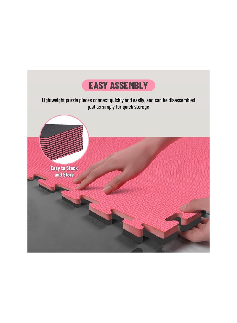 ENDLESS  Endless 3 cm Thickness Puzzle Interlocking Taekwondo Floor Mats of 5 Pcs | Red and Black | Material: Ethylene Vinyl Acetate | EVA Foam Tiles for Exercise, MMA, Gymnastics & Home Gym for Women and Men - Image 3