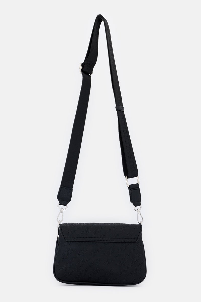 UNITED COLORS OF BENETTON Women Brand Logo Cross Body Bag, Black  - Image 2