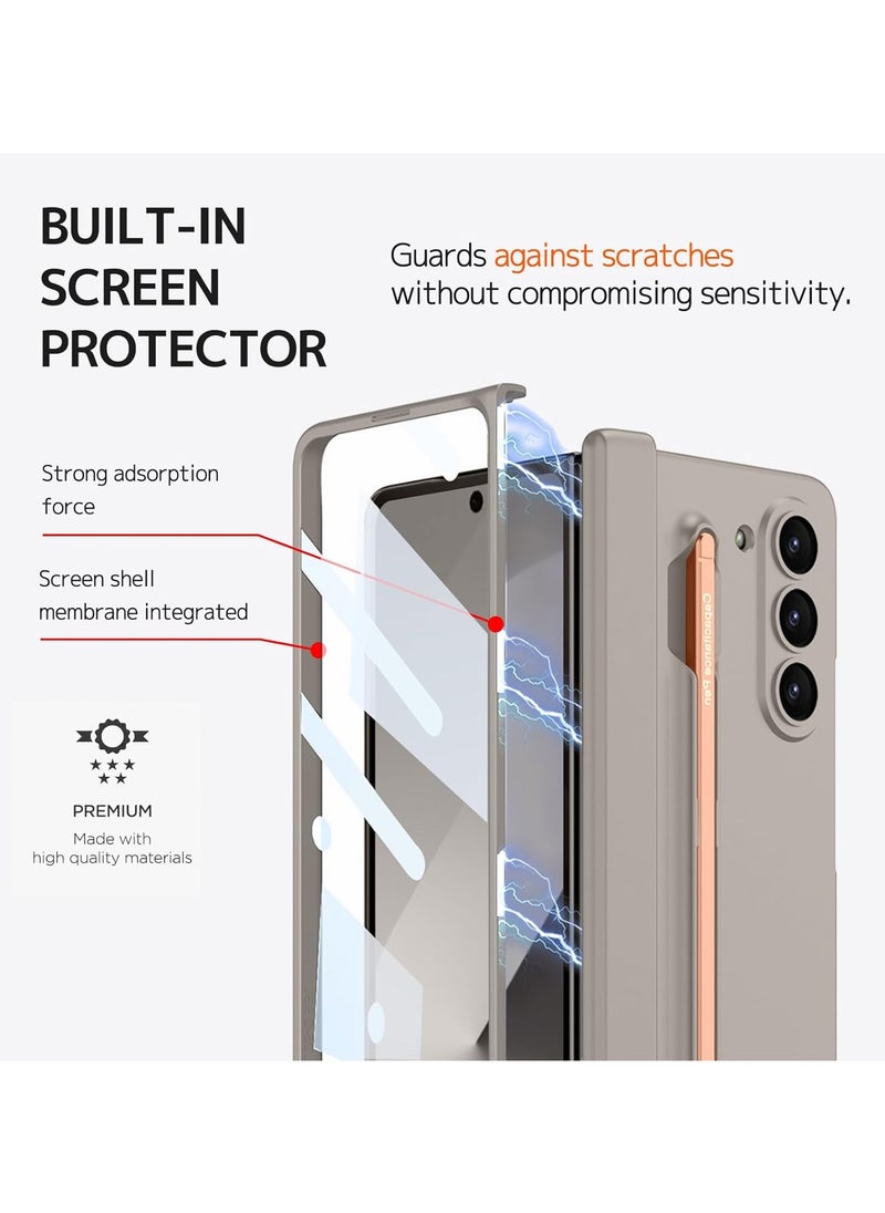 GKK Slim Polycarbonate Case Designed for Samsung Galaxy Z Fold 6 Ultra-Thin & Hard  All in 1 [S Pen Holder & S Pen and Screen Protector] S Pen included  - Image 3