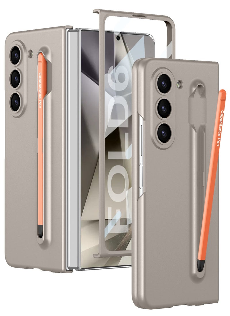 GKK Slim Polycarbonate Case Designed for Samsung Galaxy Z Fold 6 Ultra-Thin & Hard  All in 1 [S Pen Holder & S Pen and Screen Protector] S Pen included  - Image 1