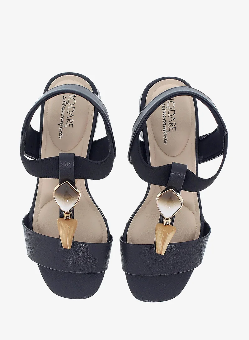 MODARE Black Modare Women’s Flat Sandals with Back Strap – Secure Fit and Lightweight Daily Wear for Women | Best Price UAE
