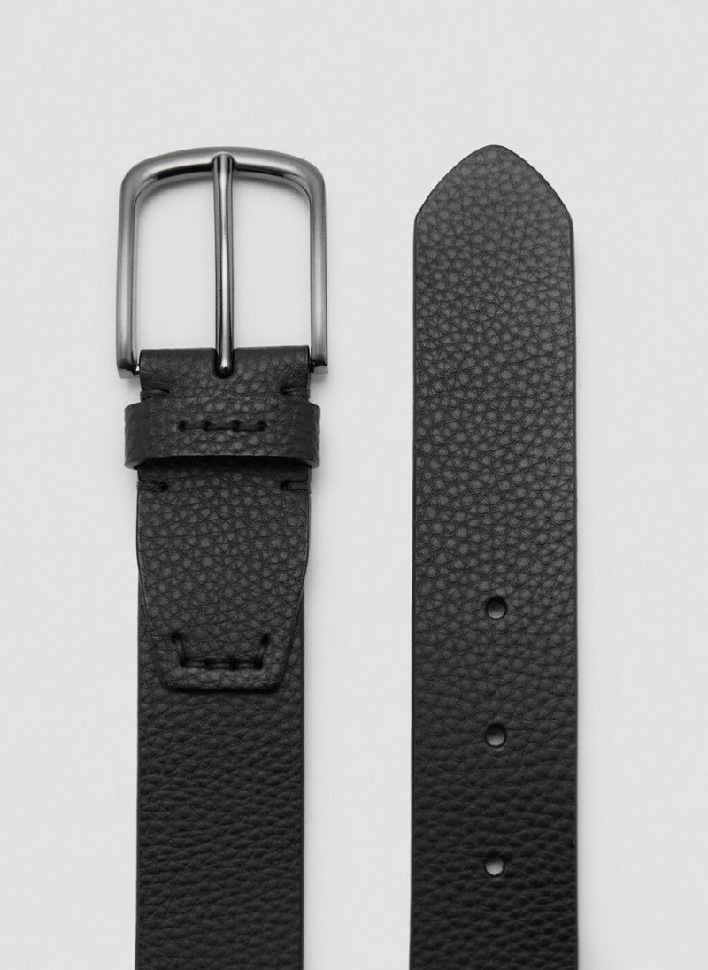 Mango Man Belt Pebbled Leather Belt  - Image 3