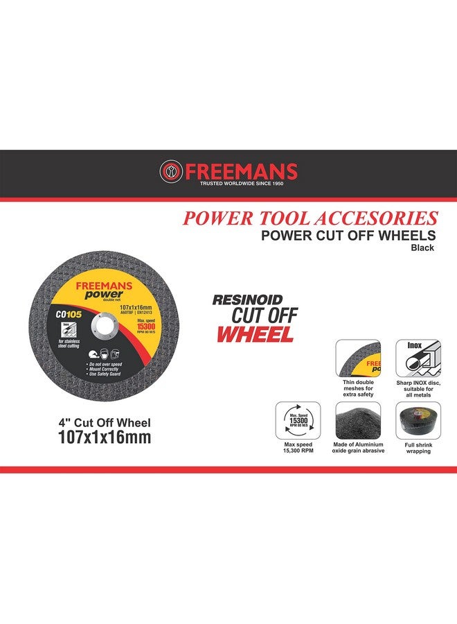 FREEMANS 4-Inch Double Net Cut off Wheels for General Purpose Metal and Stainless Steel Cutting for Angle Grinder, Black - Pack of 50 Pieces - Image 2