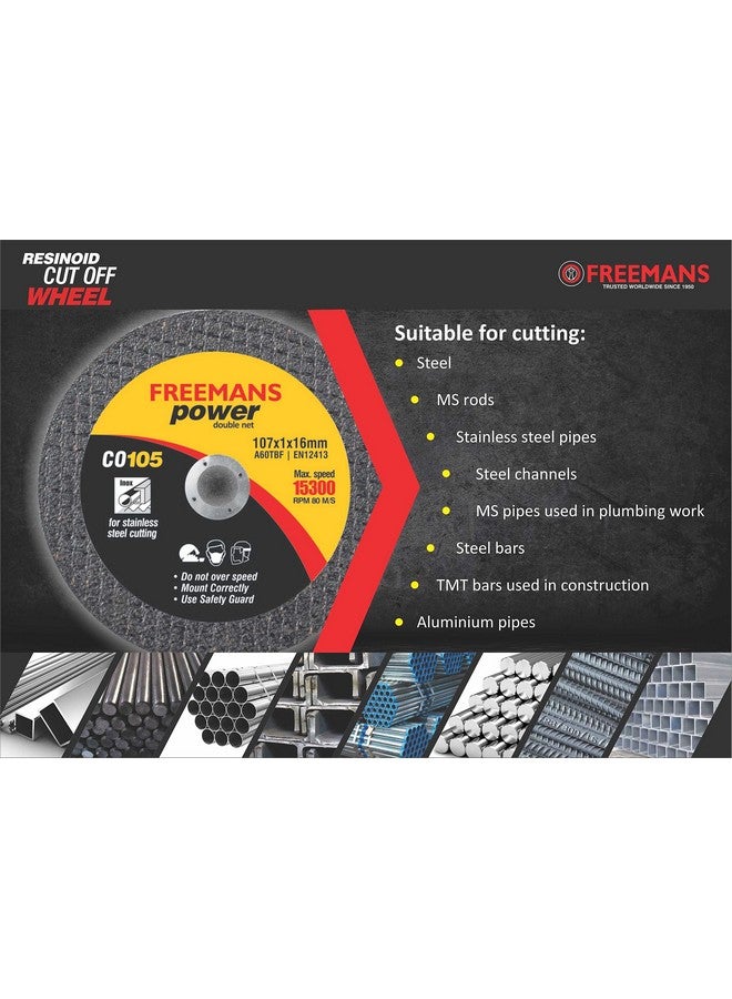 FREEMANS 4-Inch Double Net Cut off Wheels for General Purpose Metal and Stainless Steel Cutting for Angle Grinder, Black - Pack of 50 Pieces - Image 4