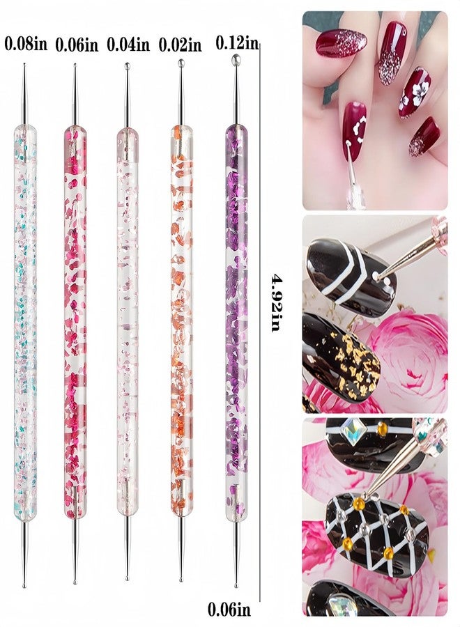HomTop Nail Art Tool Set - 5 Dotting Tools & 5 Nail Liner Brushes for Salon, Professionals & Beginners - Image 2