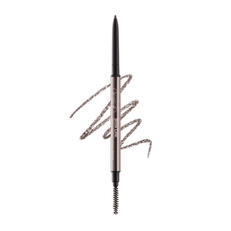 delilah Retractable Eye Brow Pencil with Brush Sable LongLasting Defined Brows Slim Shaped All Day Wear Vegan Paraben Free 0002 Oz